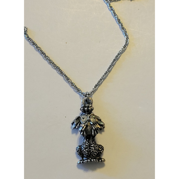 Dag Brand Schnauzer Charm Rhinestone Eyes Pendant w/Chain Jewelry Necklace - Picture 2 of 8